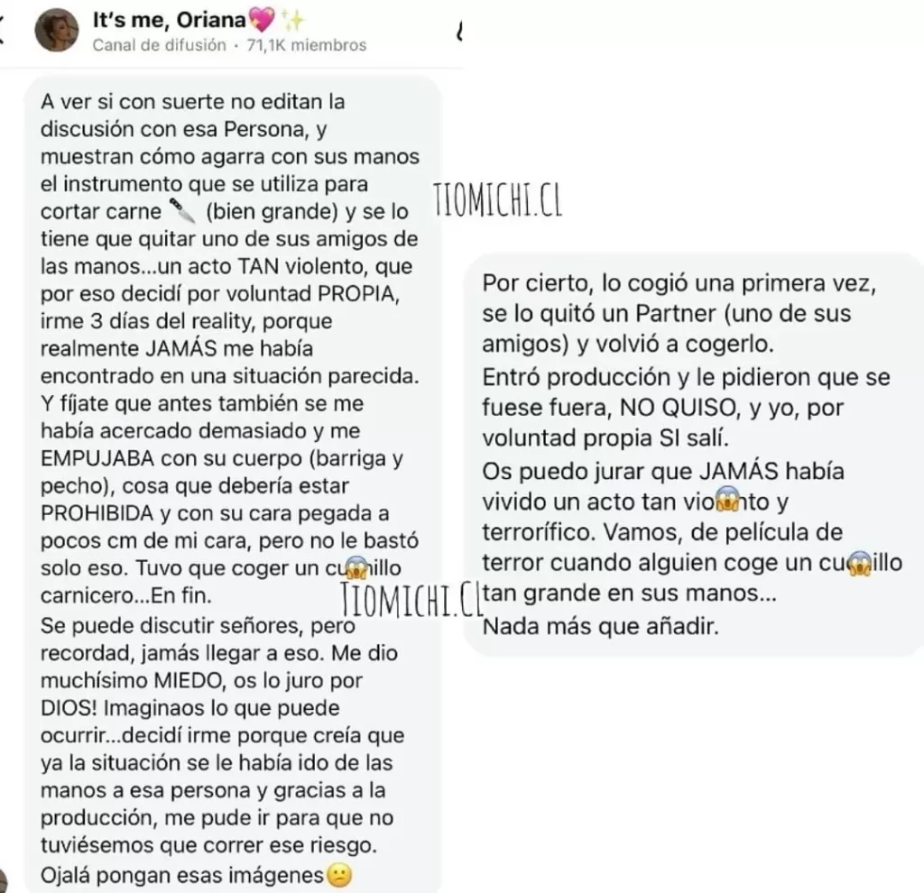 Oriana Marzoli Acusa Ser Agredida Por Pamela Díaz